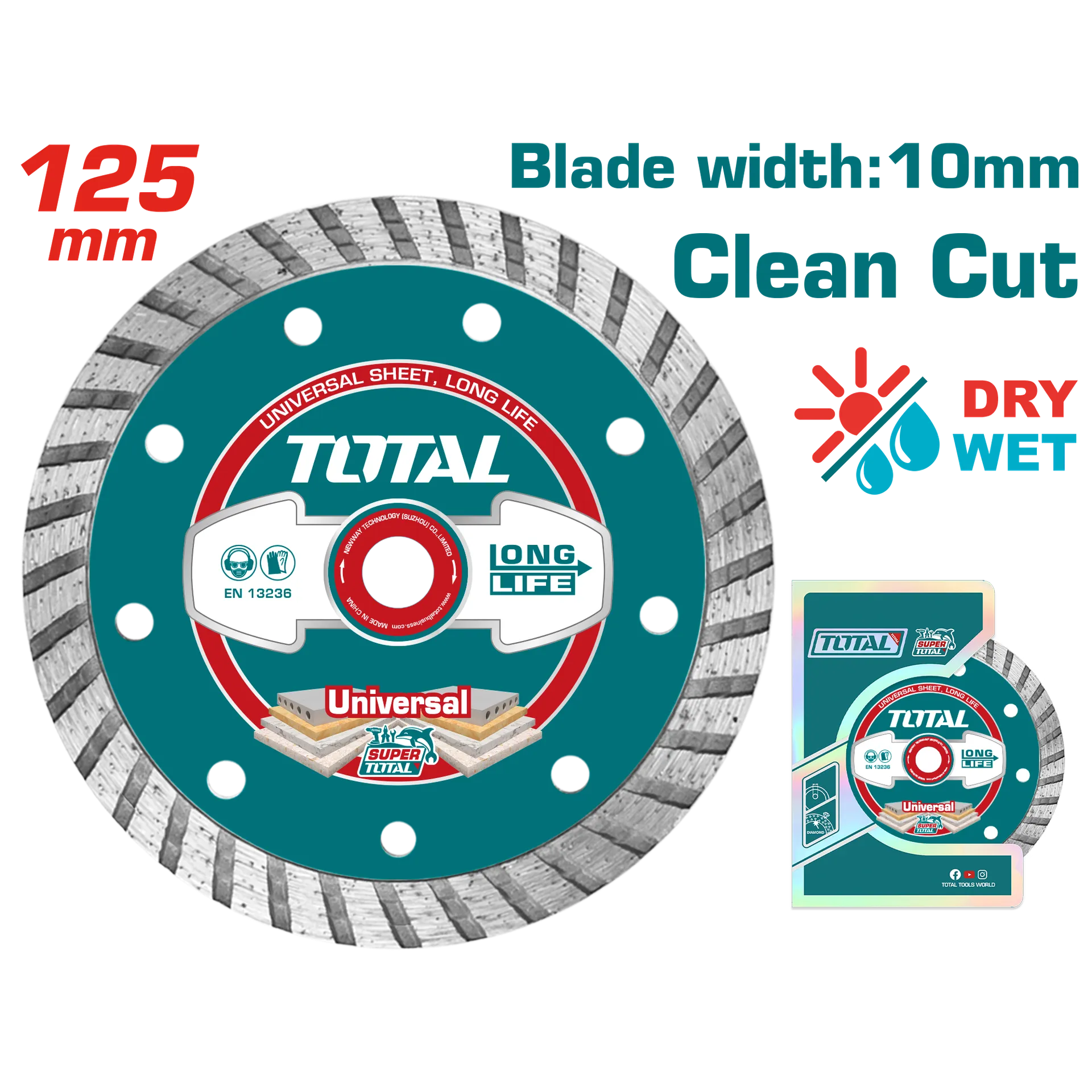 ДИЈАМАНТСКИ ДИСК 125mm УНИВЕРЗАЛЕН CLEAN CUT TOTAL TAC2131253