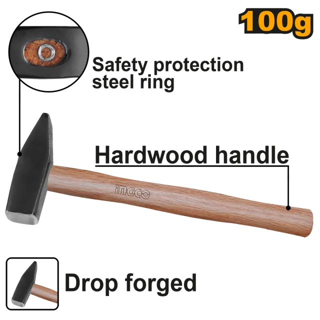 ЧЕКАН ДРВЕНА РАЧКА 100GR INGCO HMH040100