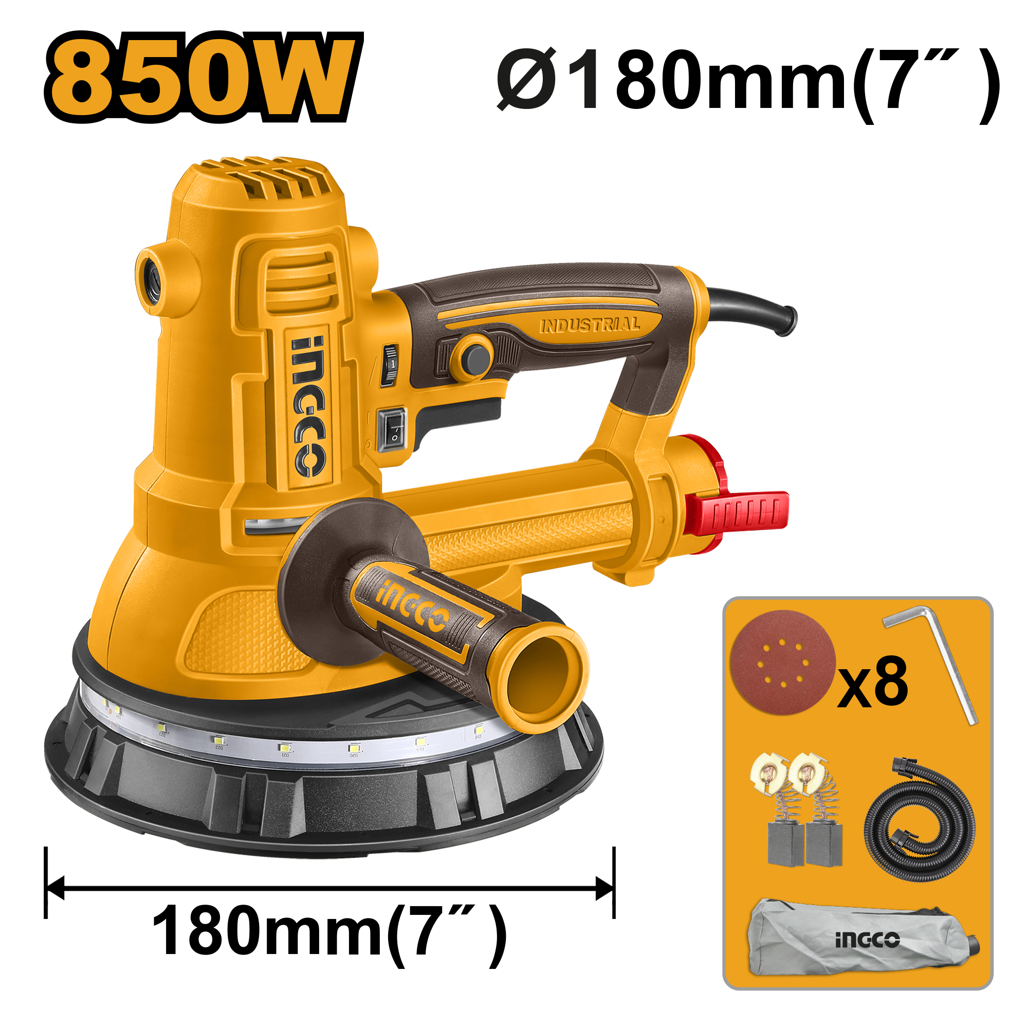 Gërmues elektrik 180mm 850W + tuba INGCO DWS10508