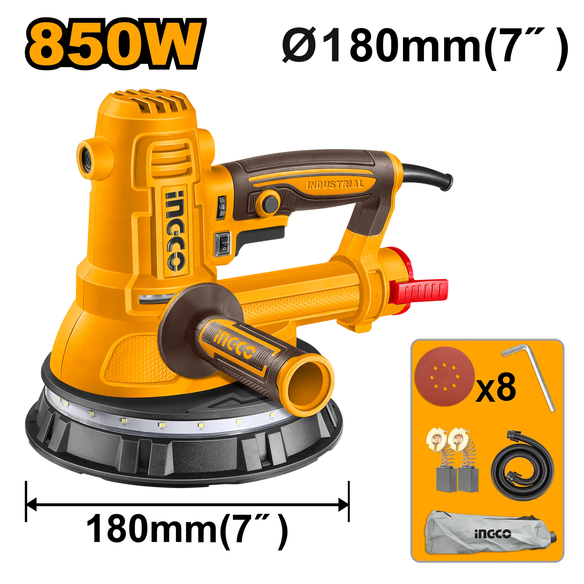 Gërmues elektrik 180mm 850W + tuba INGCO DWS10508
