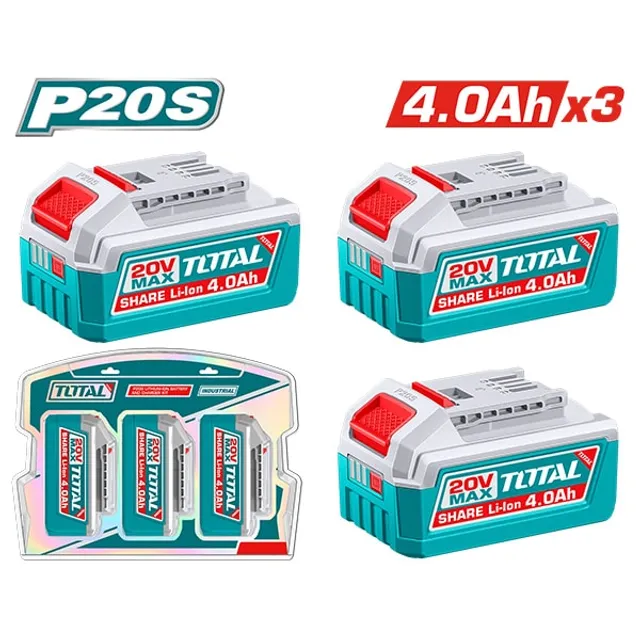 БАТЕРИИ TOTAL 20V 3×4.0Ah TOSLI251296