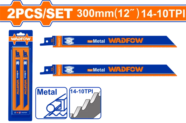 СЕТ од 2 ПИЛИ за РЕЦИПРОЧНА ПИЛА САБЈАРКА 300mm BASIC FOR METAL WADFOW WJT1225VF