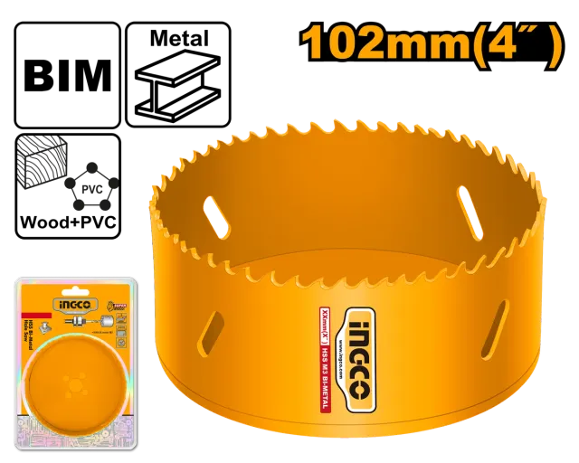 КРУНА БИ-МЕТАЛ ЗА ДУПКИ INGCO 102mm HSB101021