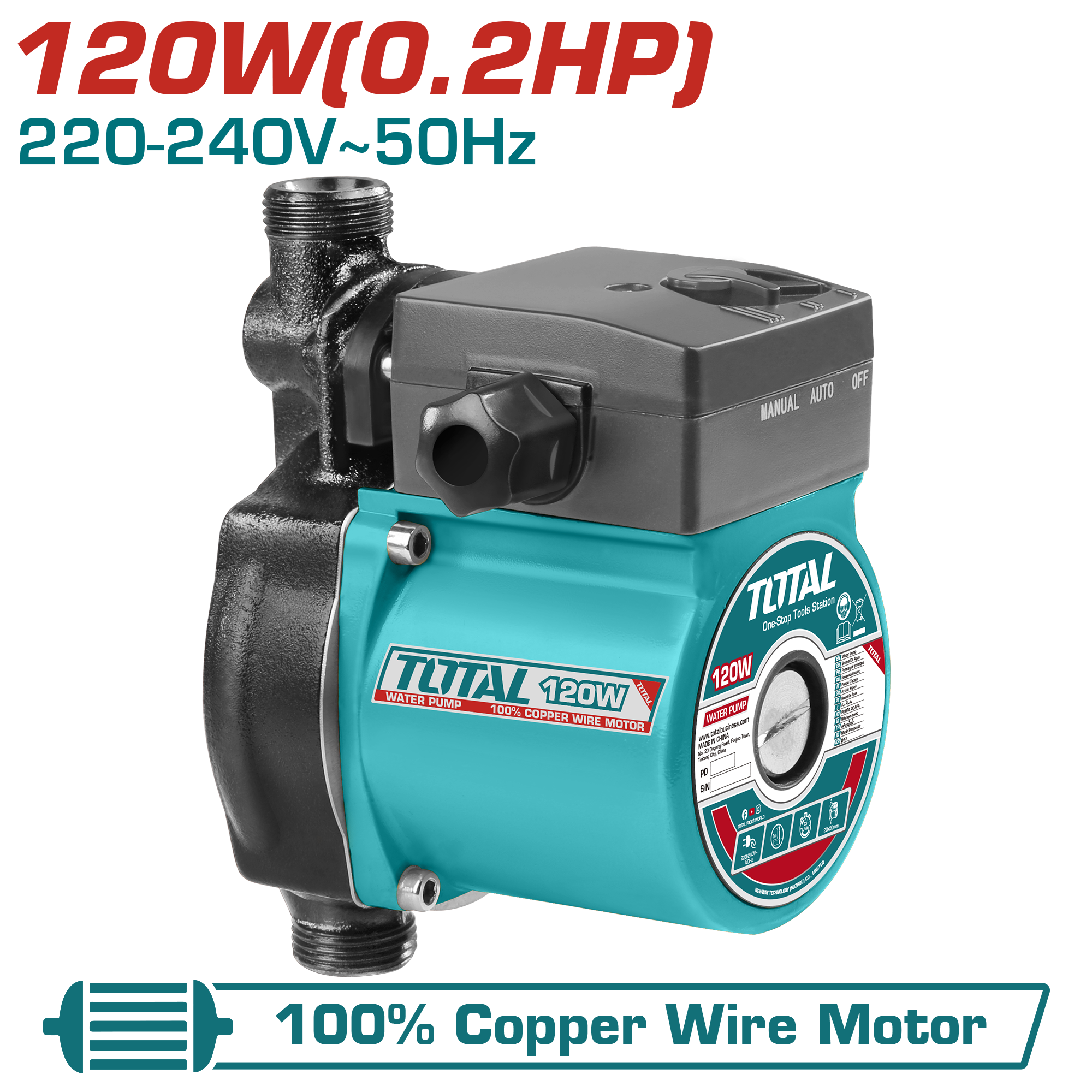 Pompa qarkullimi per ujë 120W TOTAL TSCM120