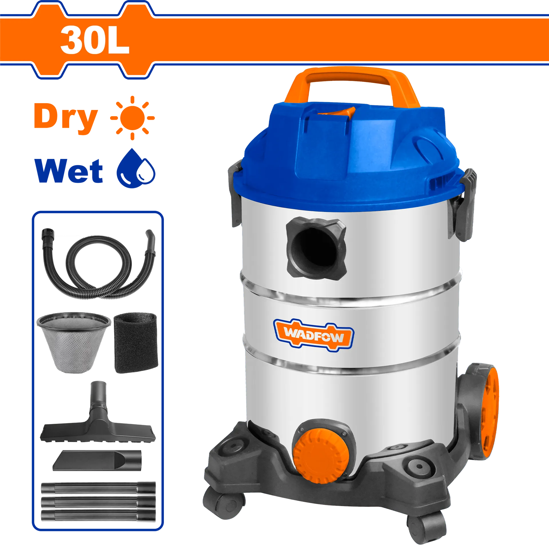 Fshesë me korrent për lagësht e thatë 1200W 30L WADFOW WVR4A30
