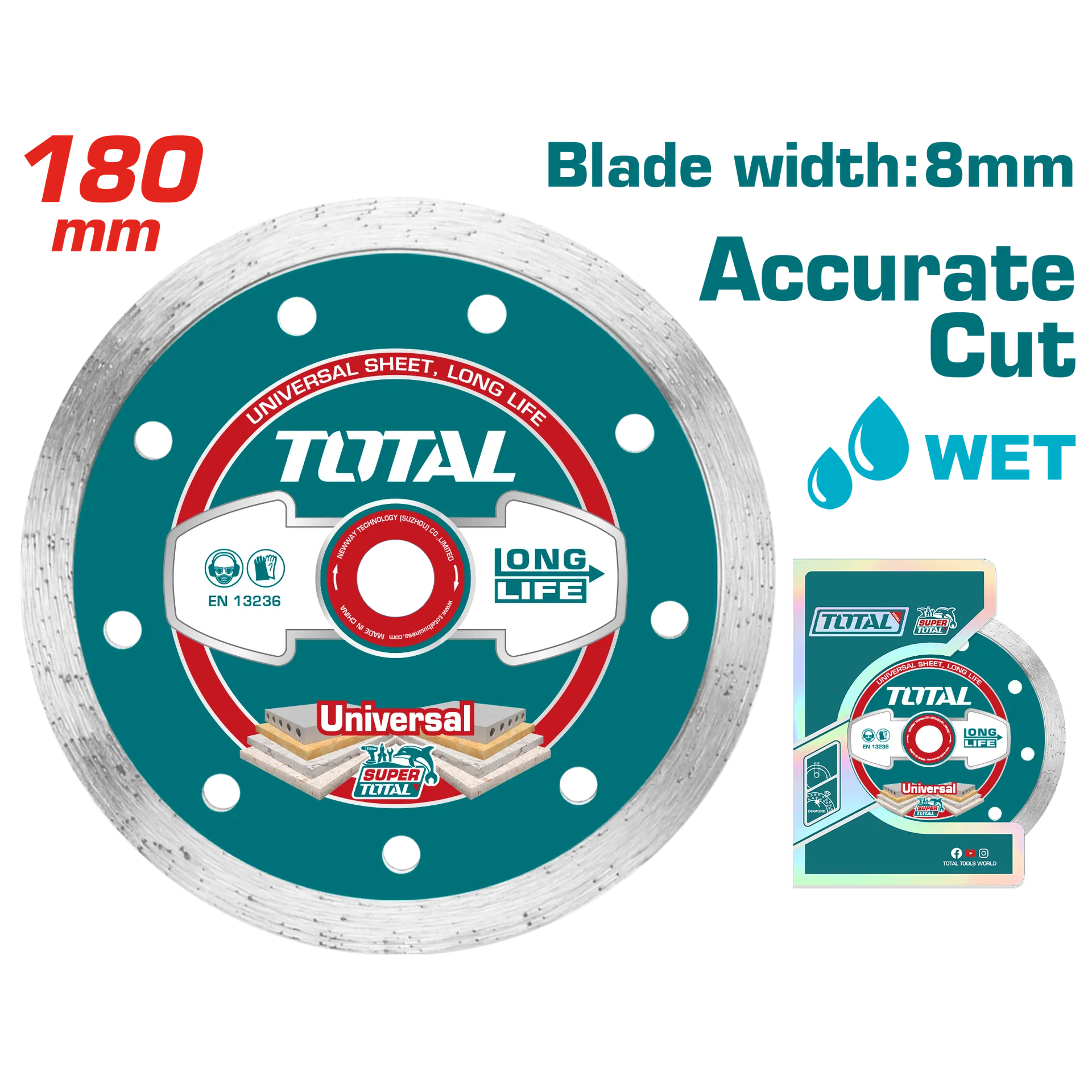 Disk diamant 180mm universal accurate cut TOTAL TAC2121803