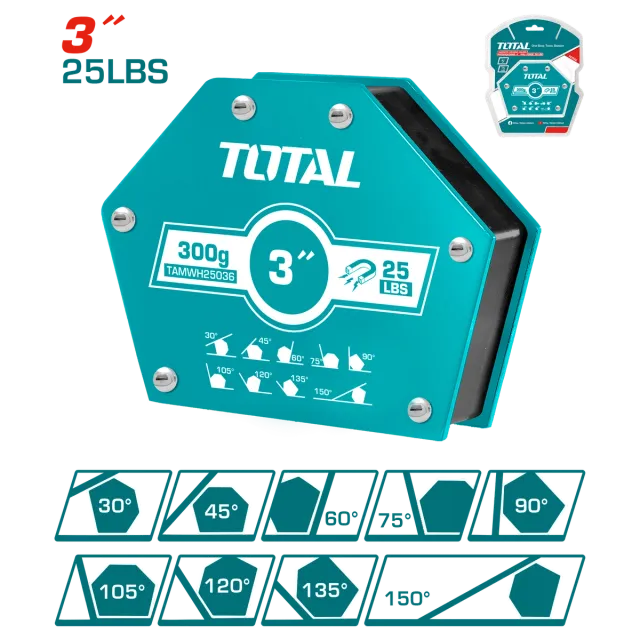 Magnet kënd për saldim 75mm TOTAL TAMWH25036