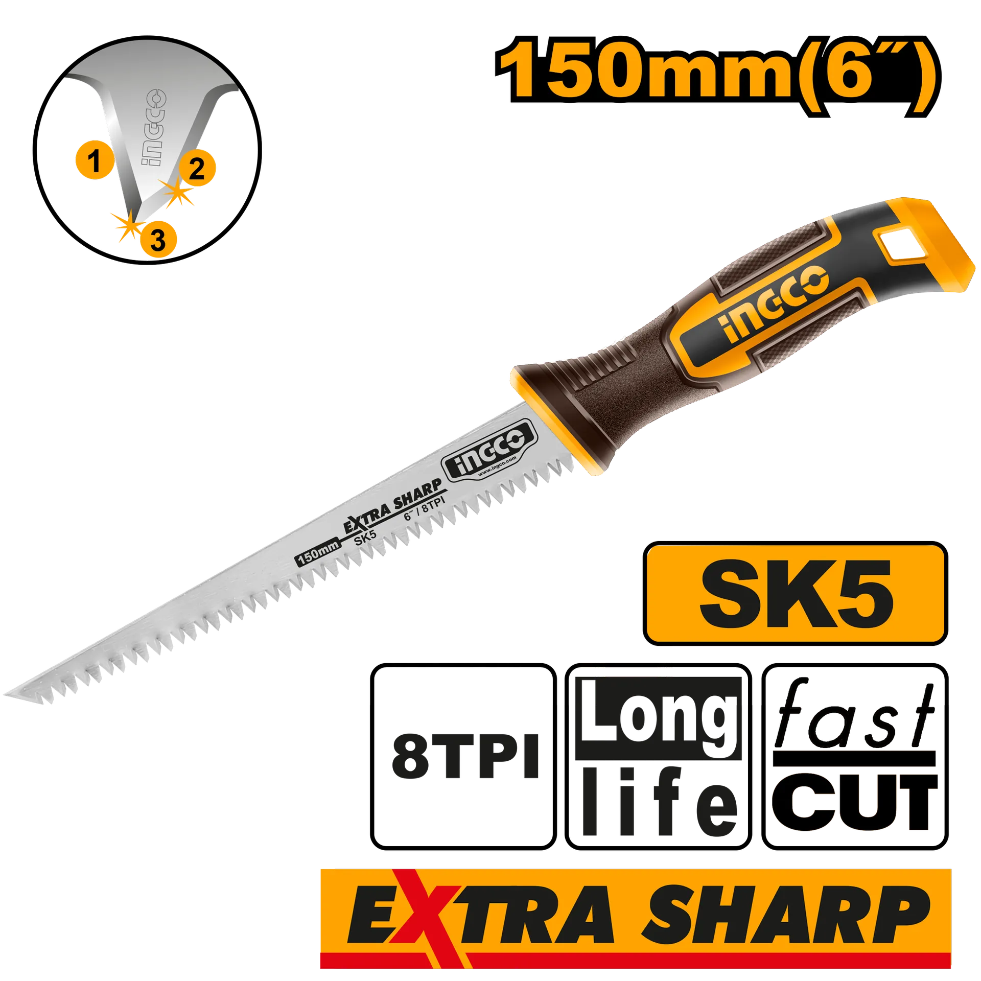 Sharë dore për kartën e gipsit 150mm INGCO HWBSW1506