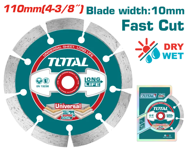 ДИЈАМАНТСКИ ДИСК 110mm УНИВЕРЗАЛЕН FAST CUT TOTAL TAC2111103