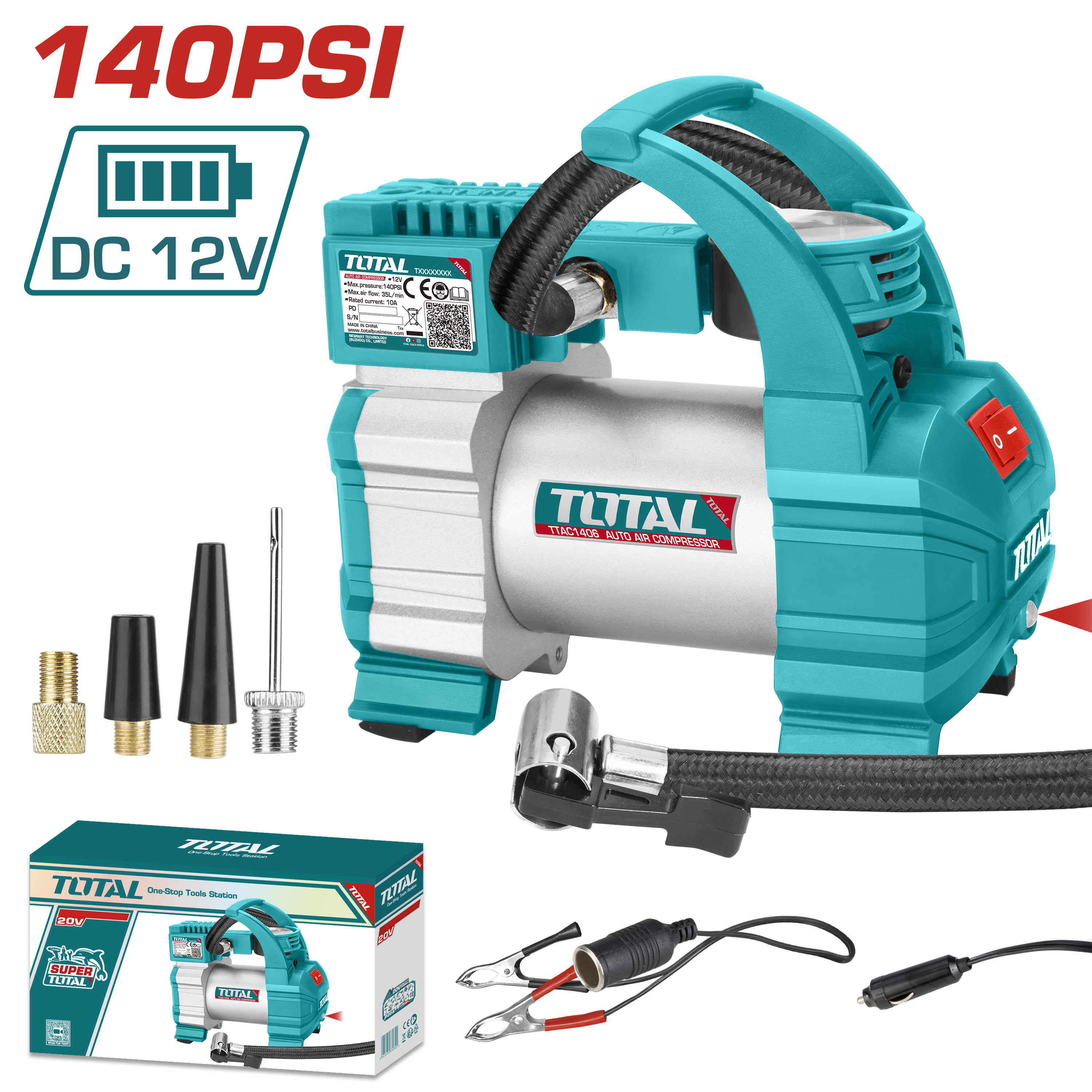 Pompe për makinë 12V TOTAL TTAC1406