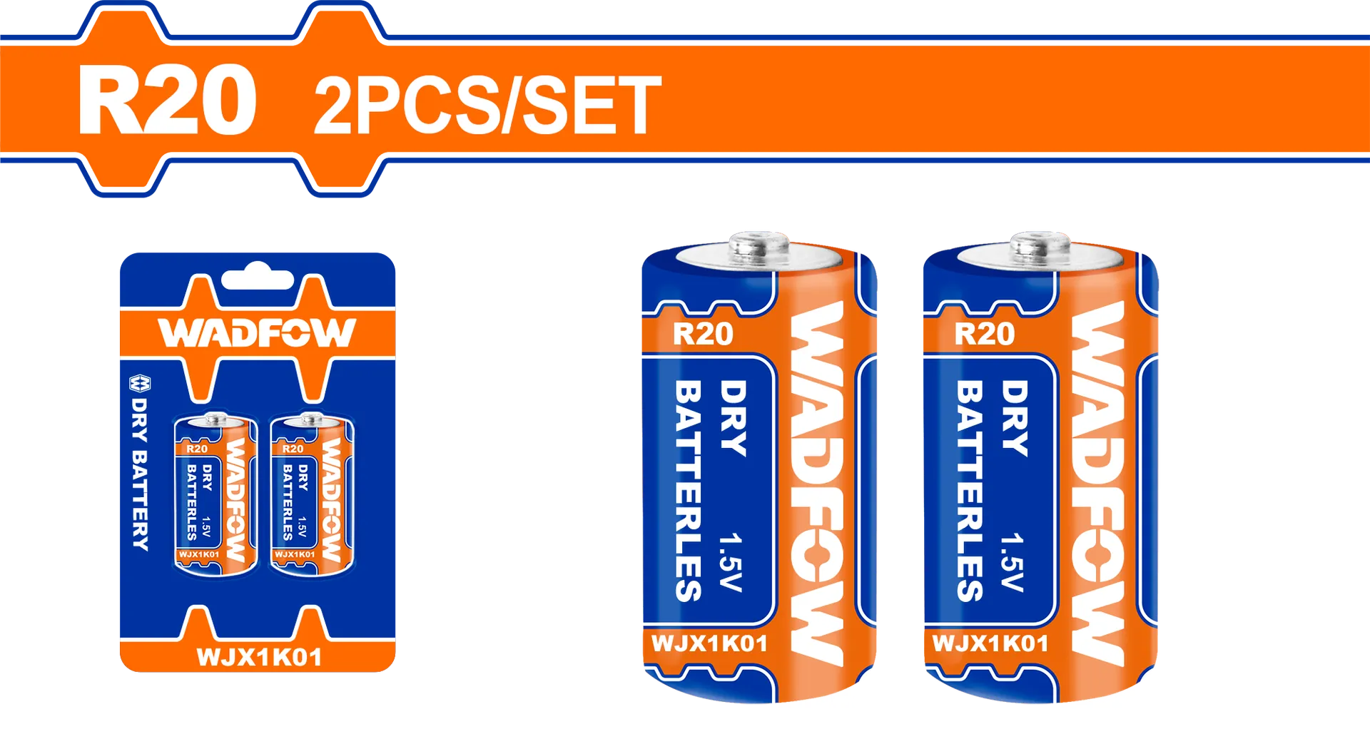 Bateria 1.5V R20 set 2/1 WADFOW WJX1K01
