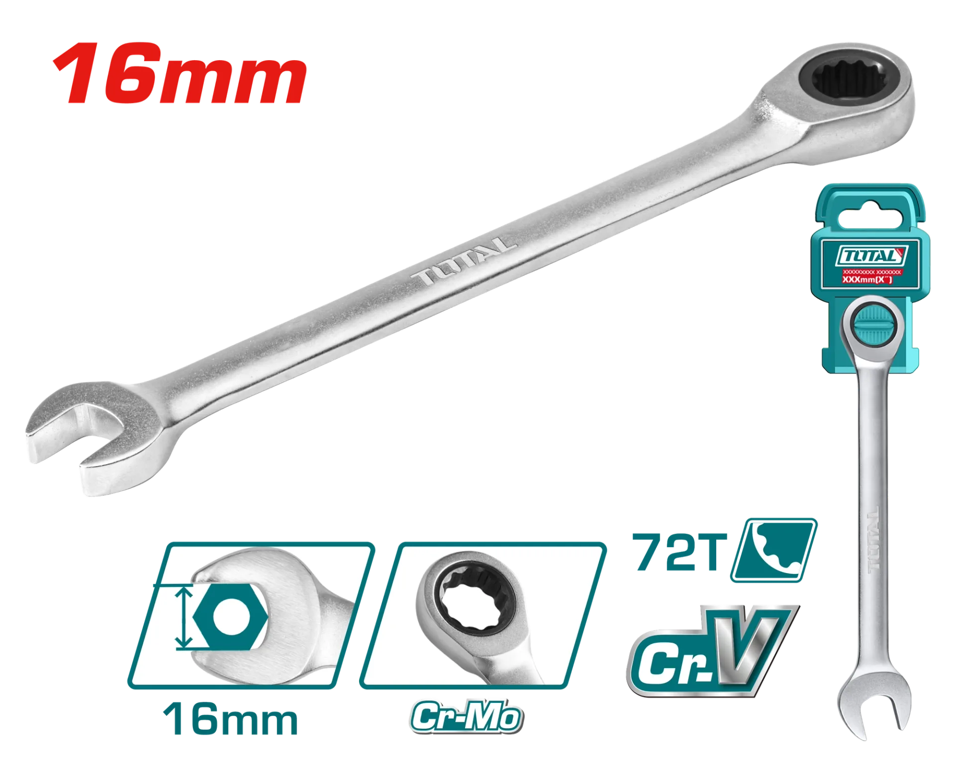Çelës kokrra 16mm O-u TOTAL TCSPAR161