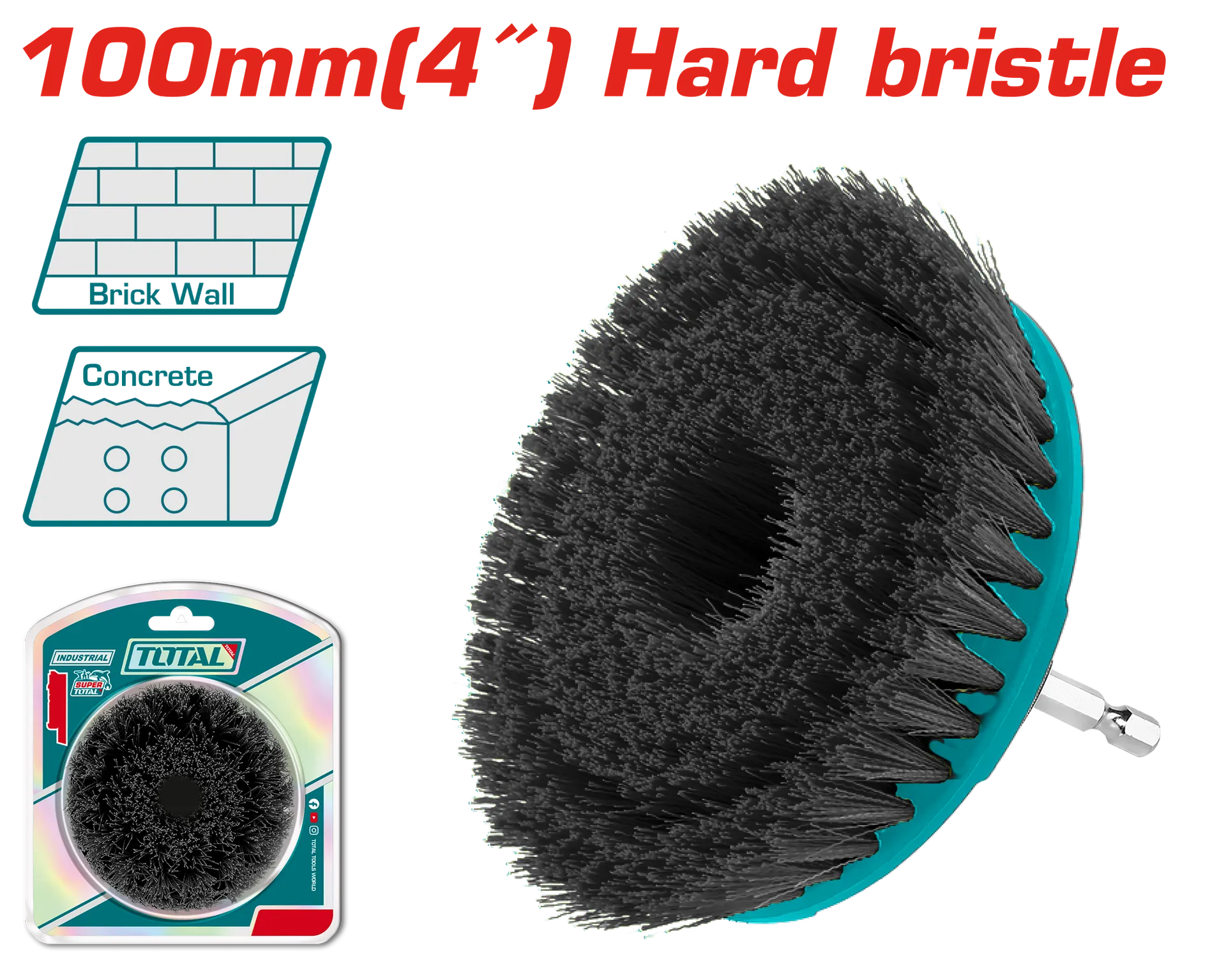 Furçë larjeje fije e fortë 100mm TOTAL TACH1401