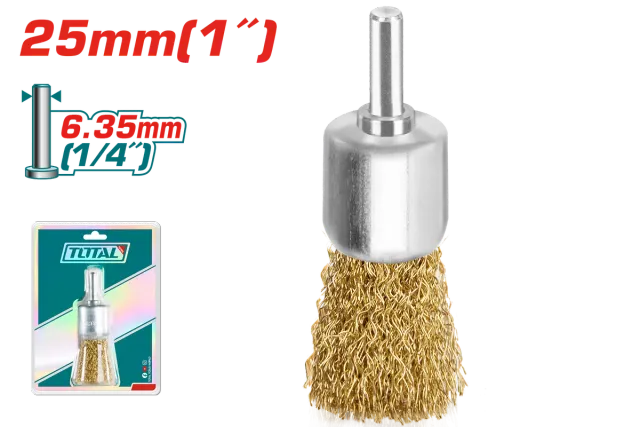 ЧЕТКА МЕСИНГ 25mm ЗА БОРМАШИНА 6.35mm (1/4″) TOTAL TAC37011