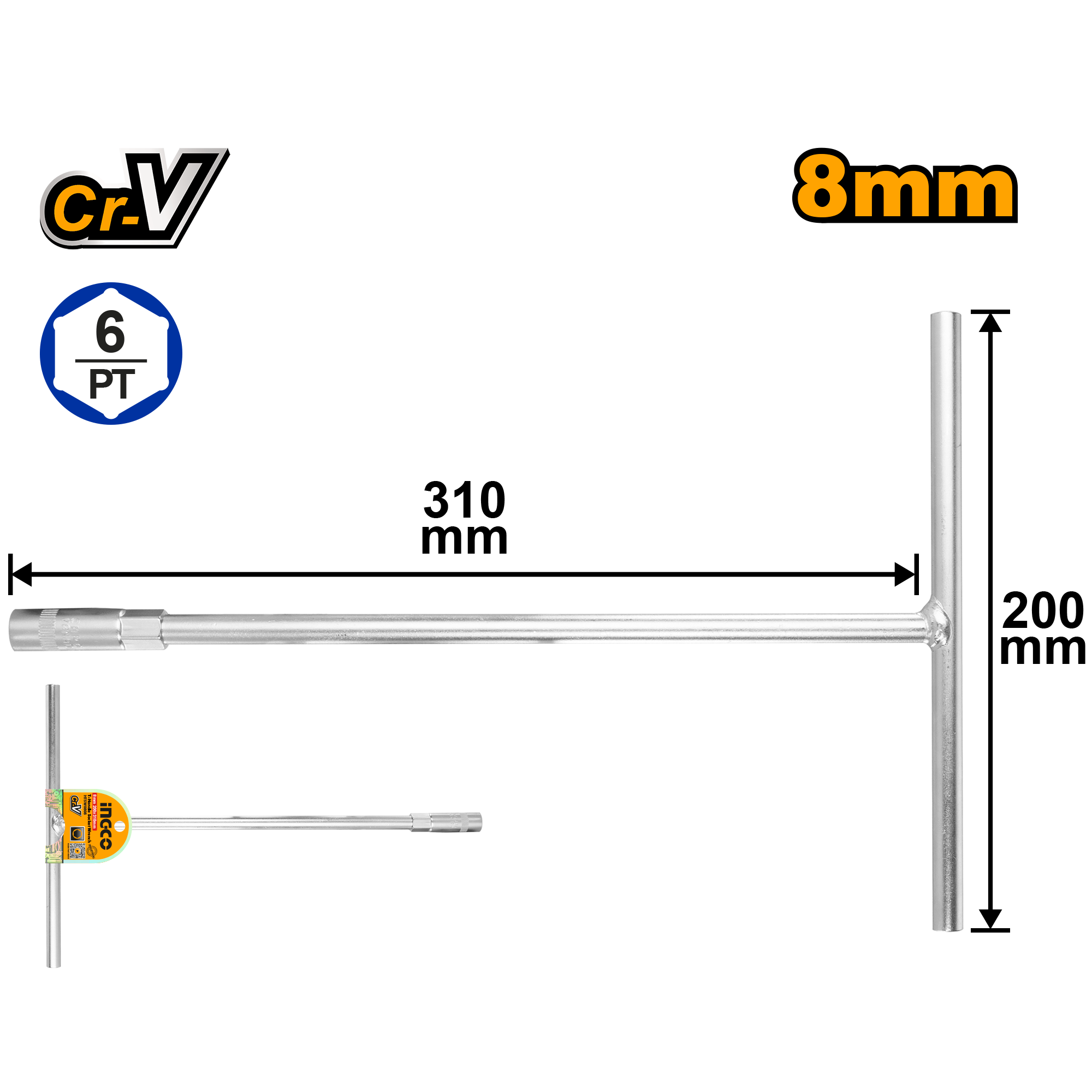 Çelës-T 8mm INGCO HTSW0808