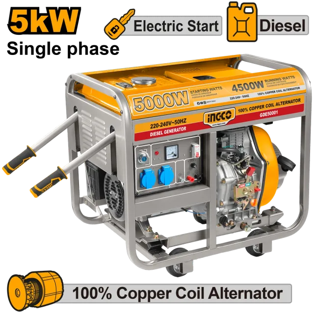 АГРЕГАТ ДИЗЕЛ 5 KW INGCO GDE50001