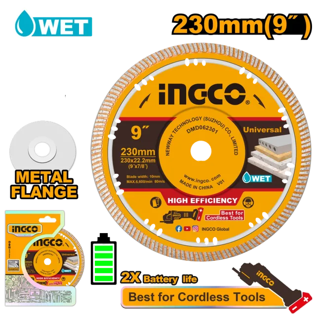 Disk diamanti 230mm për alat baterike INGCO DMD062301