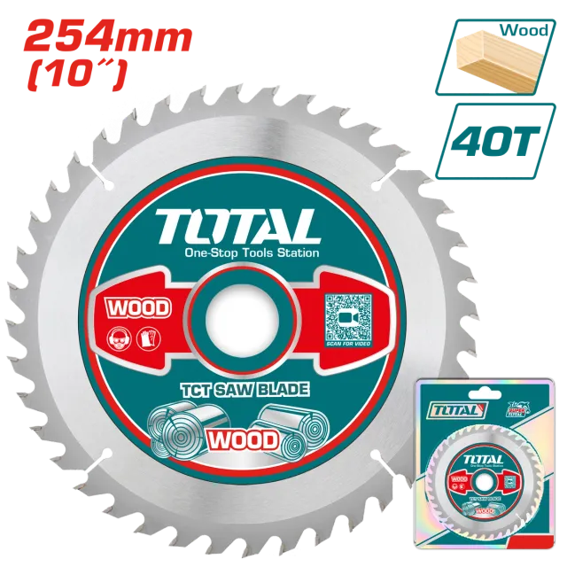 Pila për cirkulare 254mm 40T drutë TOTAL TAC231725