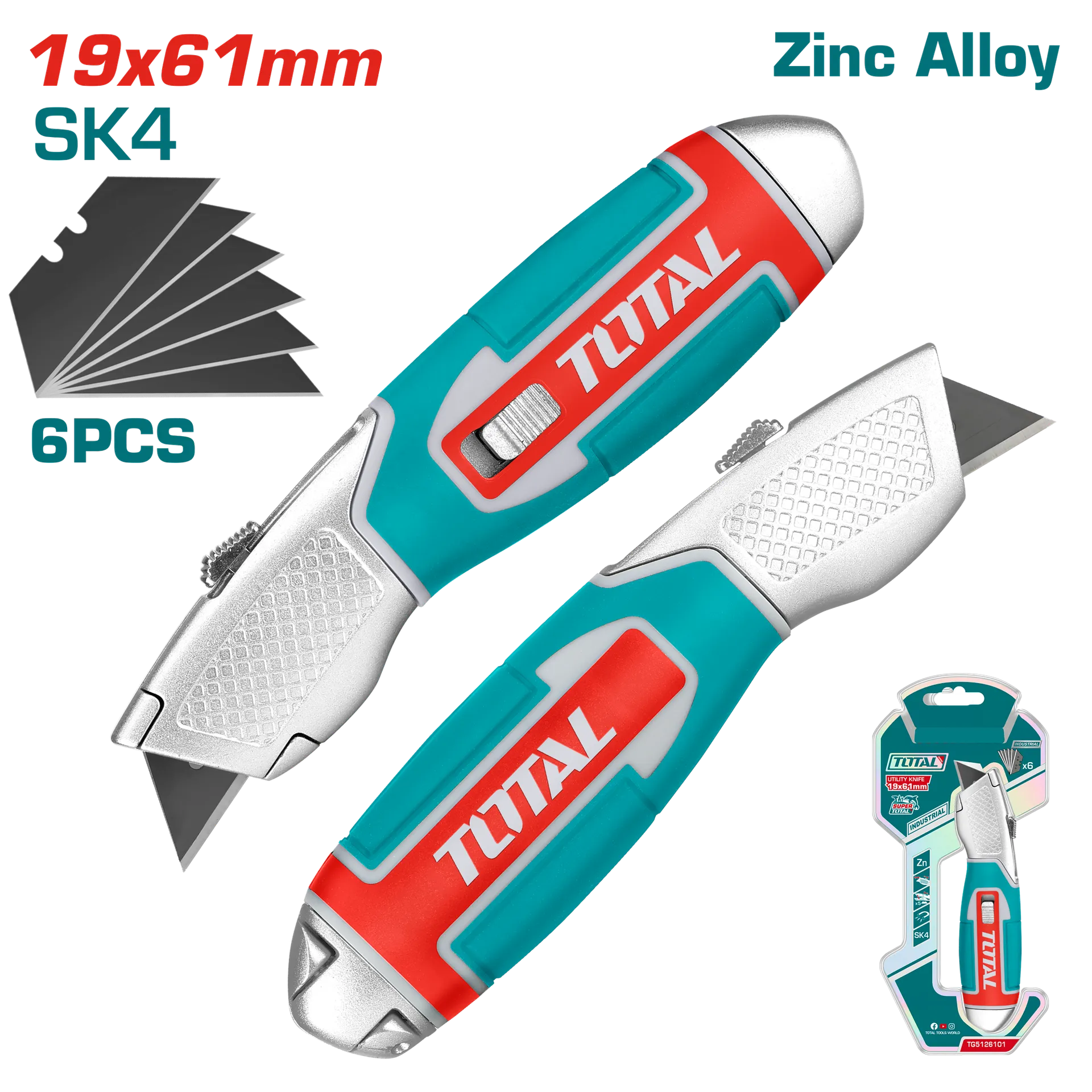 Skalpel TOTAL 61x19mm + 6 thika TG5126101
