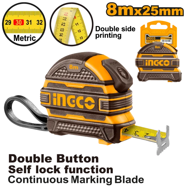 Matës gome 8Mx25mm INGCO HSMT08825-1