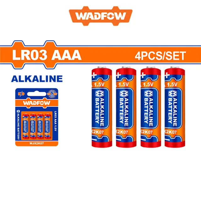 Bateri alkaline 1.5V AAA (LR03) set 4/1 WADFOW WJX2K07