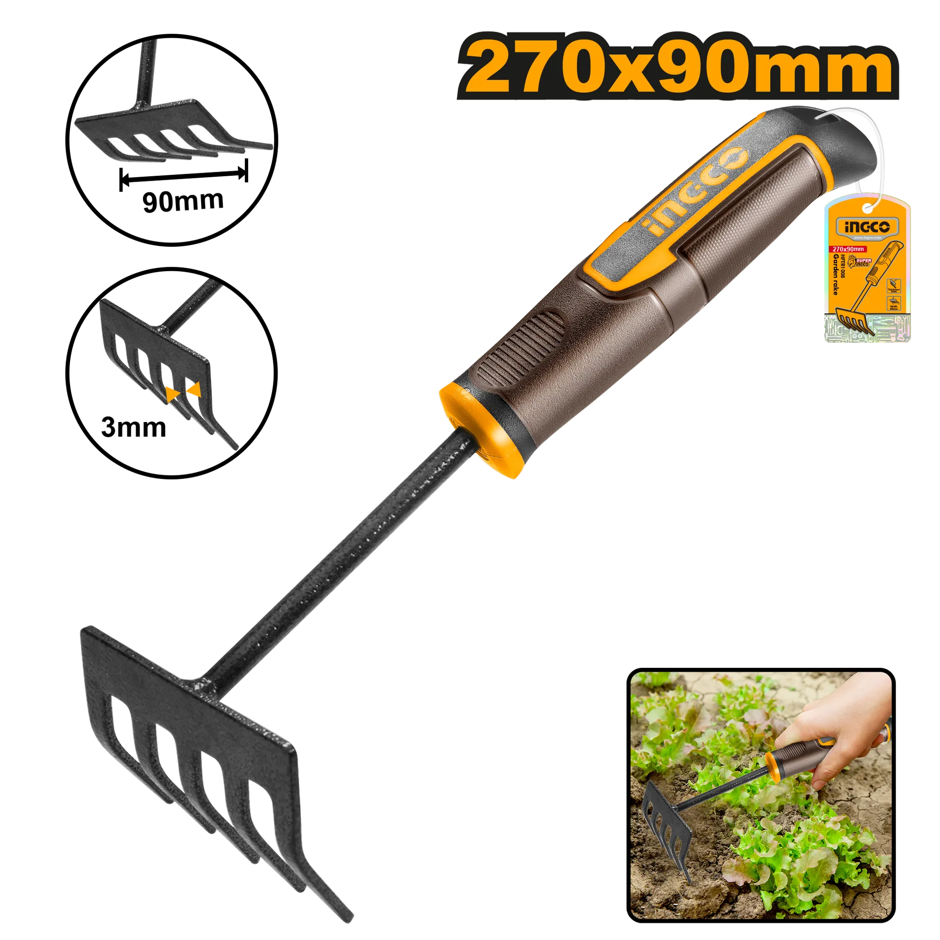 Гребло градинарско INGCO 300mm HFTR1008