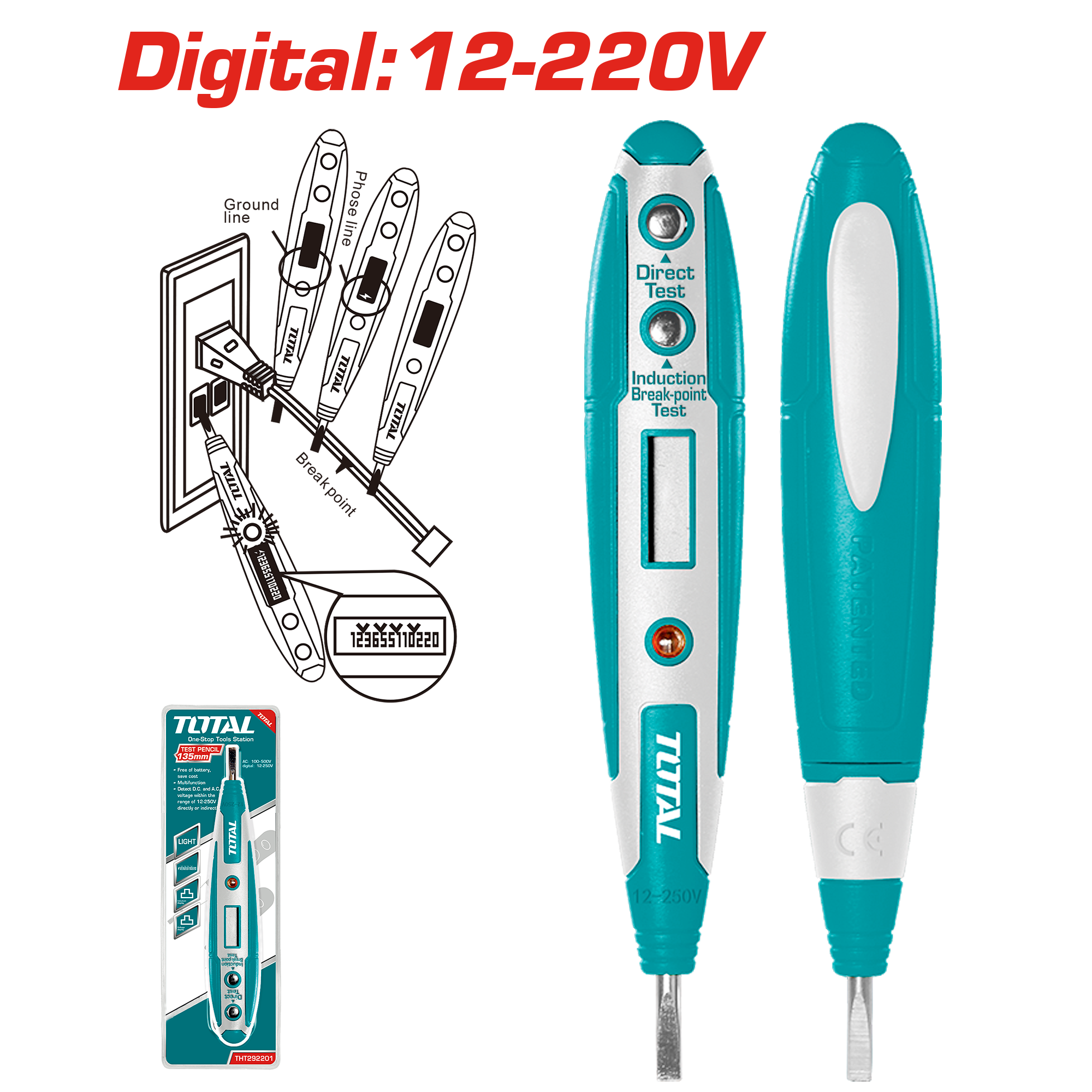 Matës fazash dixhital TOTAL THT292201