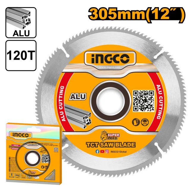 ПИЛА ЗА АЛУМИНИУМ ЗА ЦИРКУЛАР 305mm 120T INGCO TSB3305212