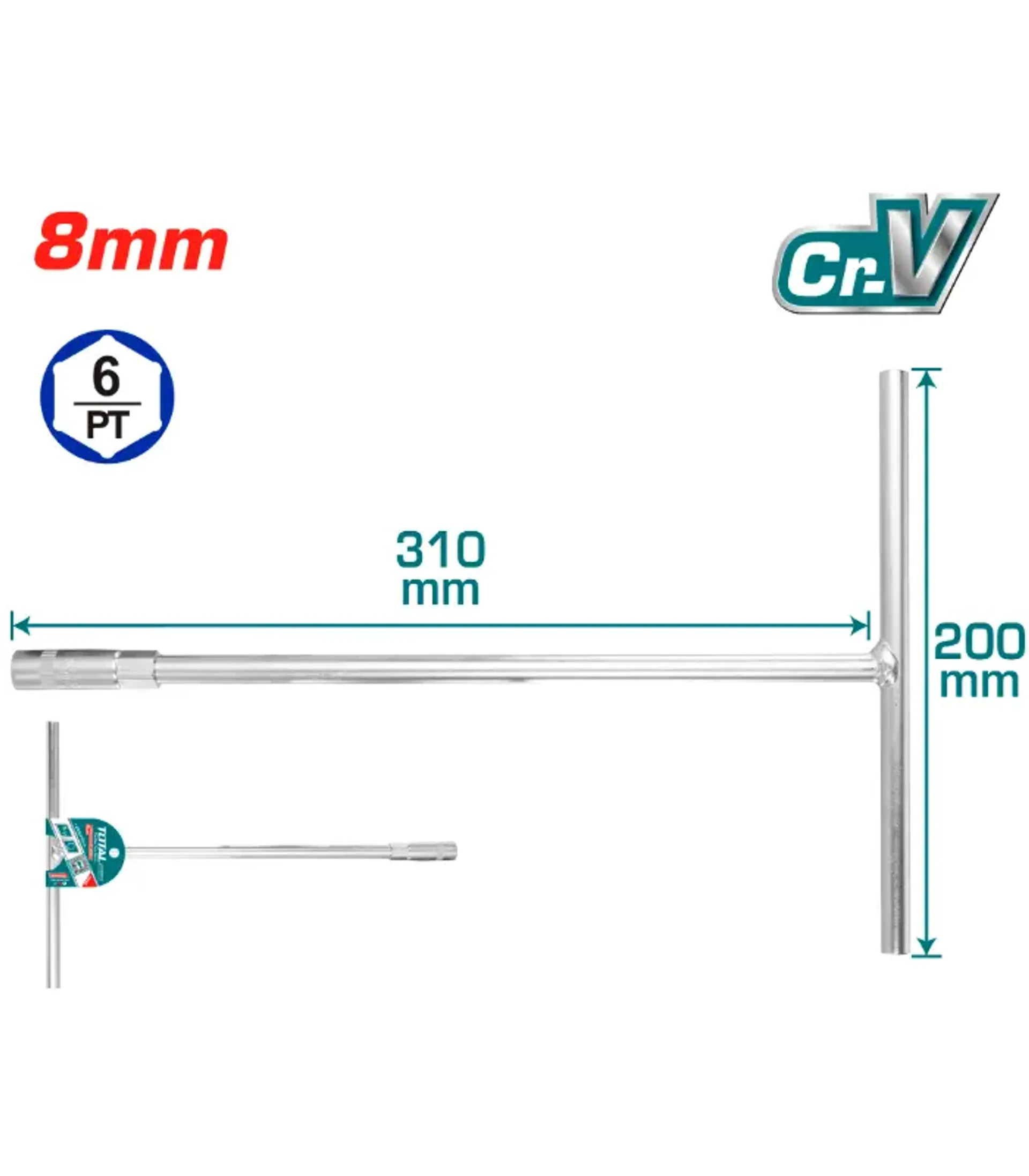 Kunci T 8mm TOTAL THTSV0806