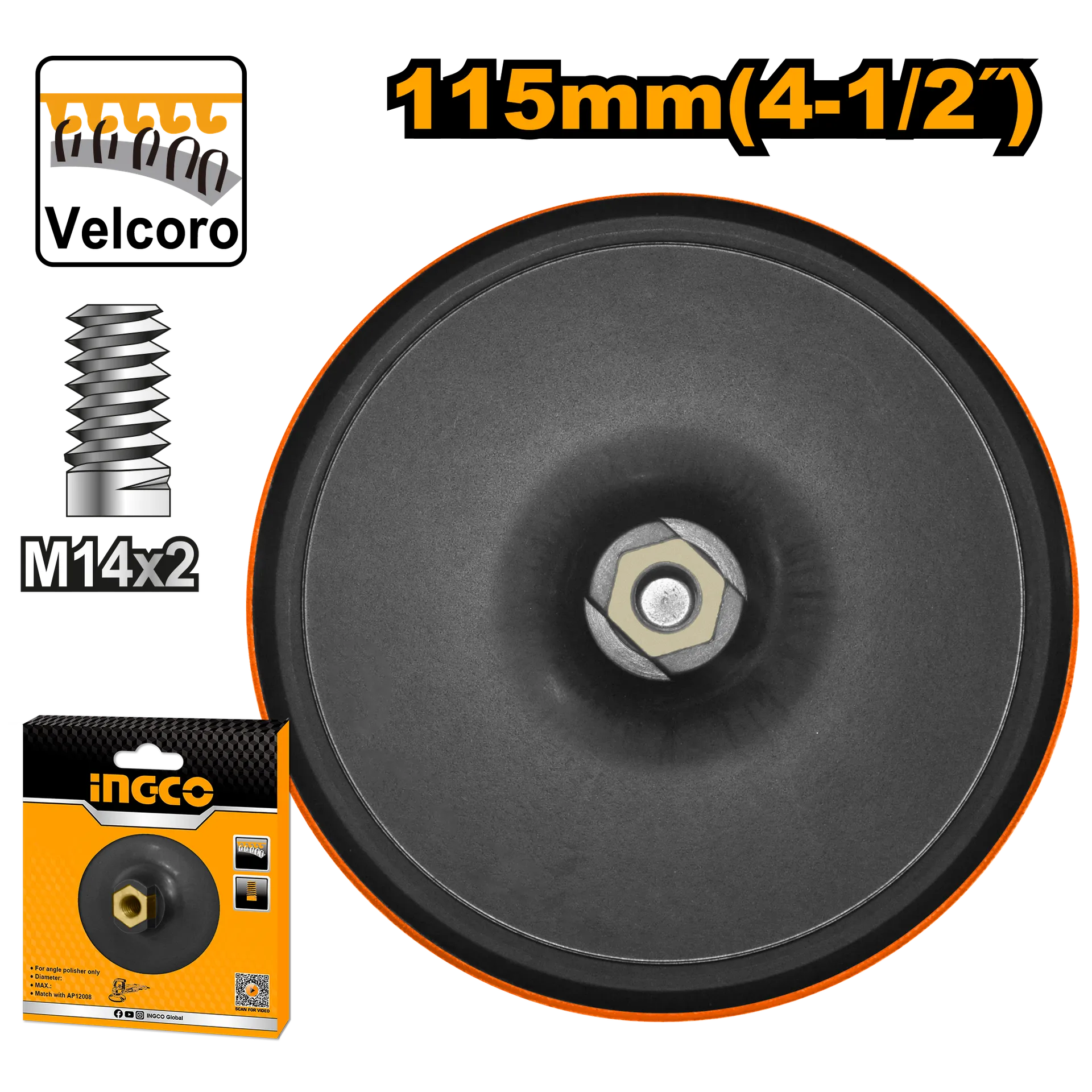 Mbajtës për gjerpa për mulli këndor 115mm M14x2 INGCO APP0111151