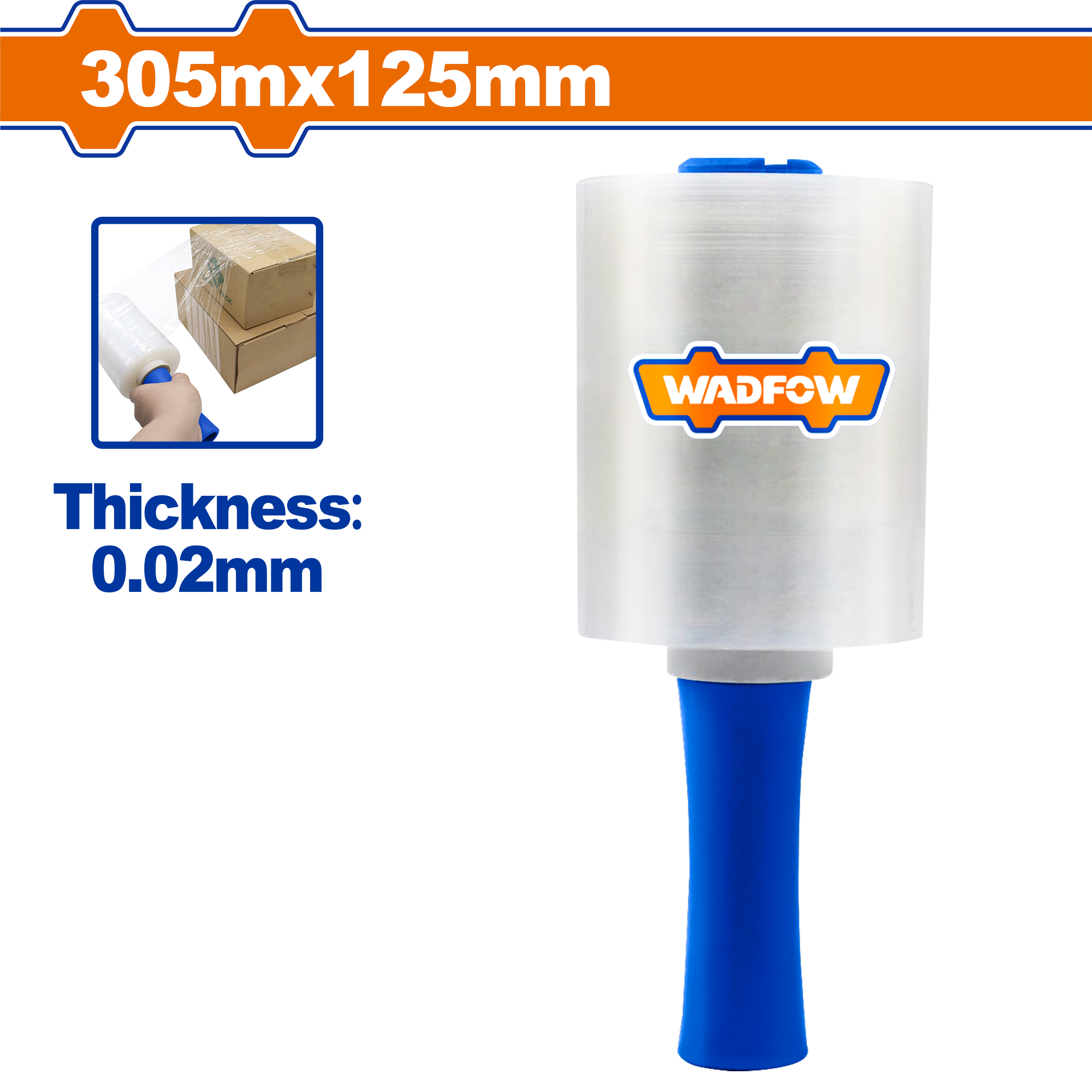 Stretch film me dorezë WADFOW 305m × 125mm – WXR1303