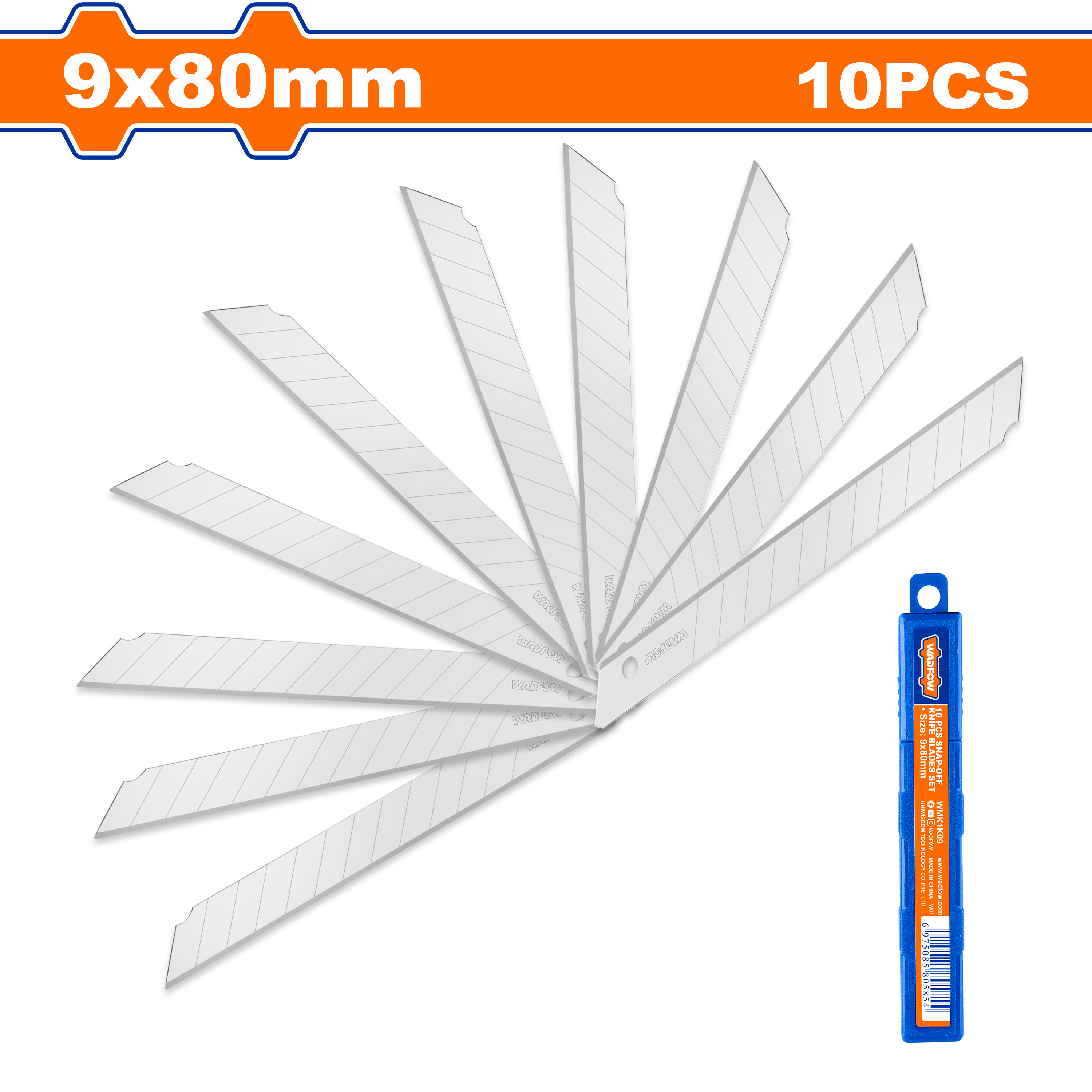Комплет од 10 сечива за скалпер 9x80mm WADFOW WMK1K09