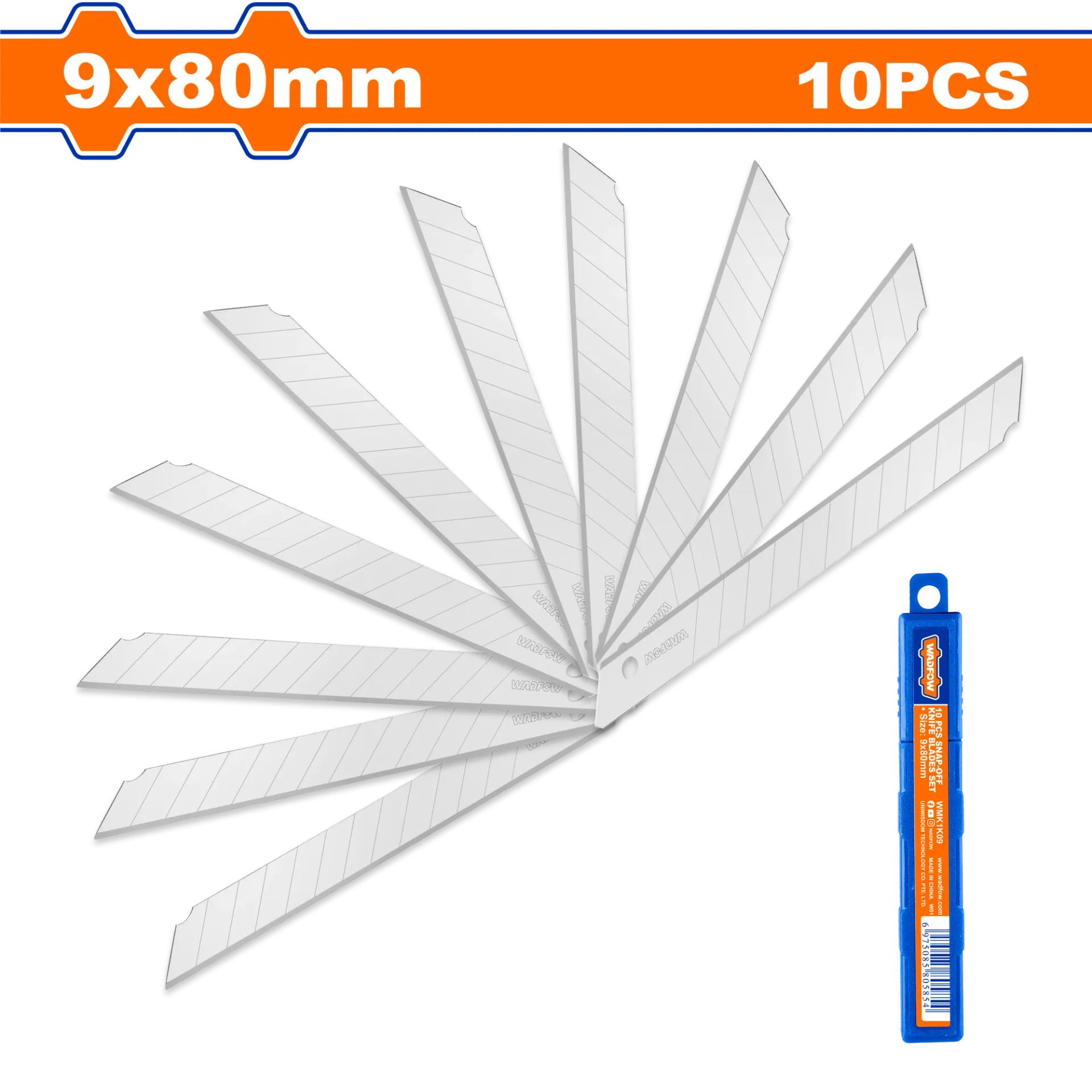 Комплет од 10 сечива за скалпер 9x80mm WADFOW WMK1K09