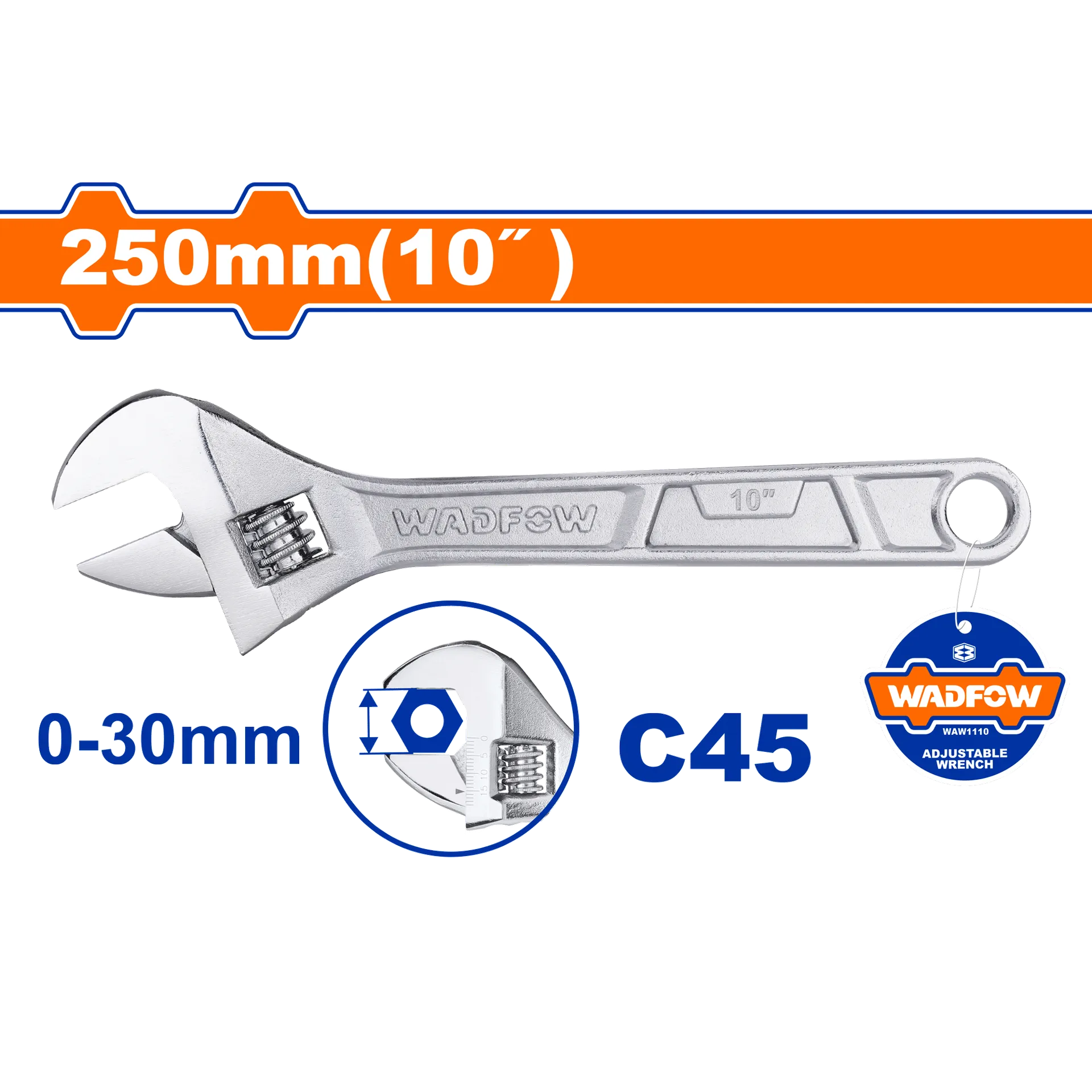 Çelës francez i rregullueshëm 250mm WADFOW WAW1110