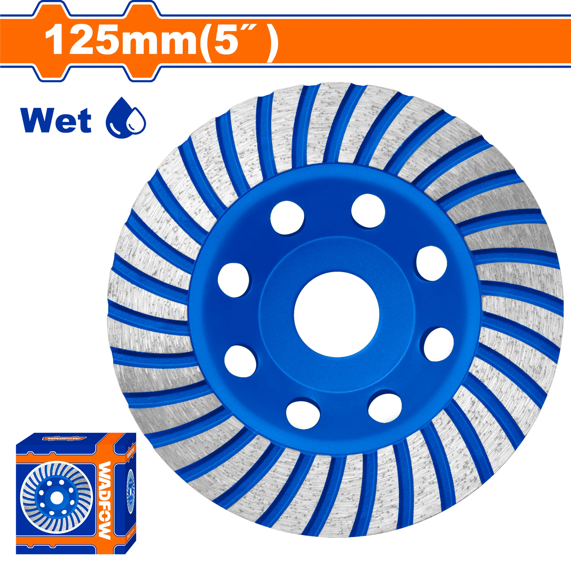 ДИЈАМАНТСКИ ДИСК 125mm ЗА БРУСЕЊЕ БЕТОН WADFOW WXK1502