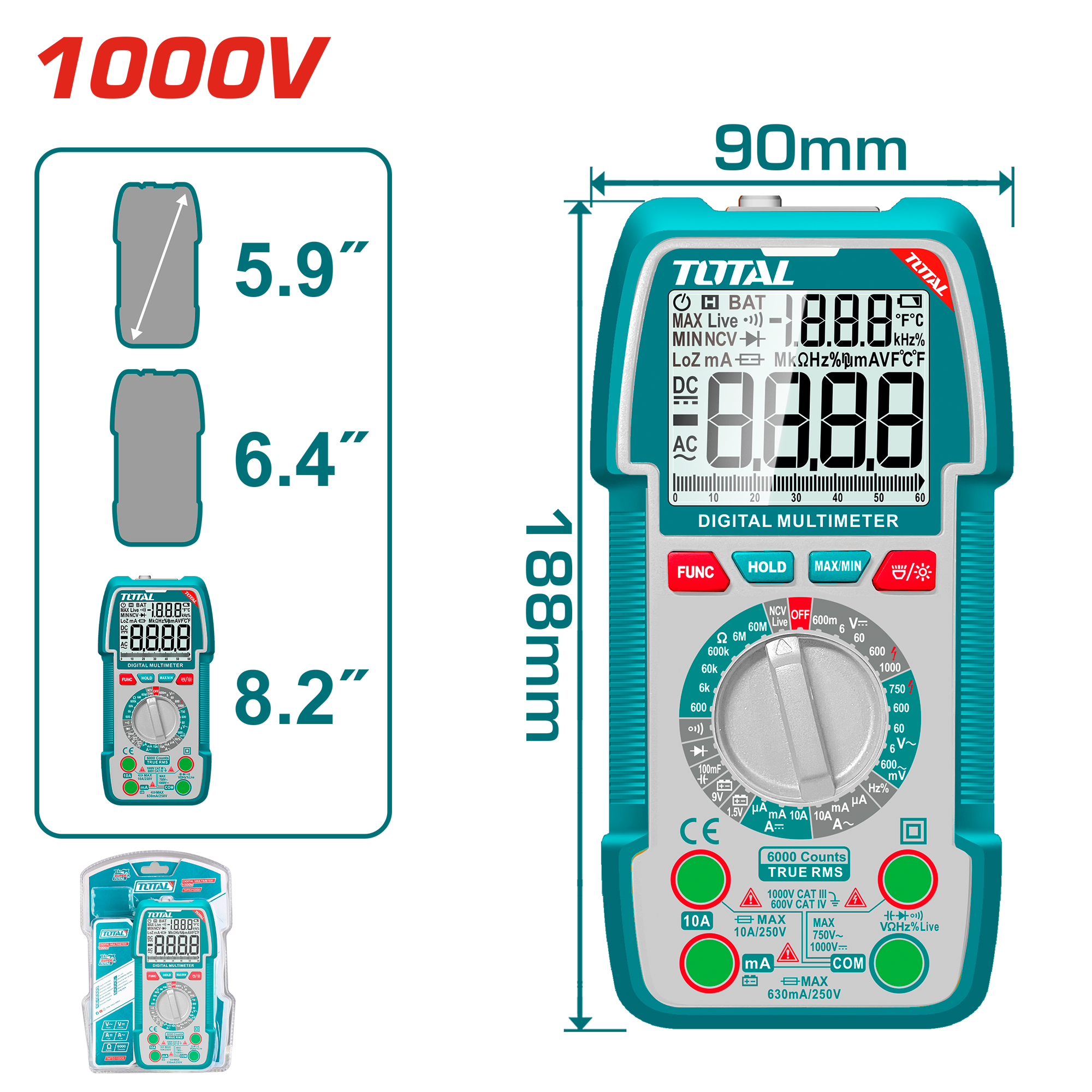Multimetër dixhital TOTAL TMT5310002