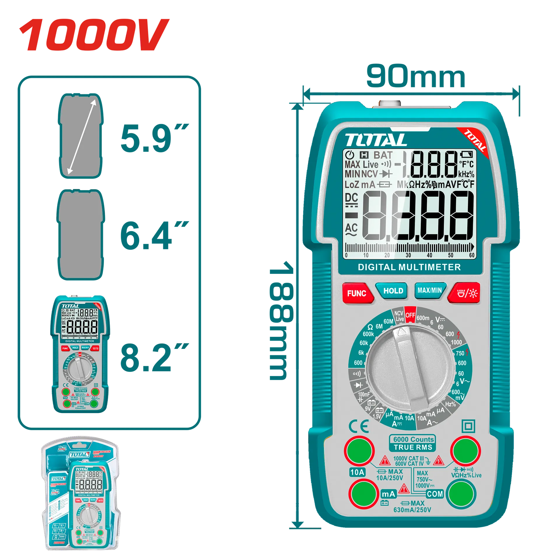 Multimetër dixhital TOTAL TMT5310002