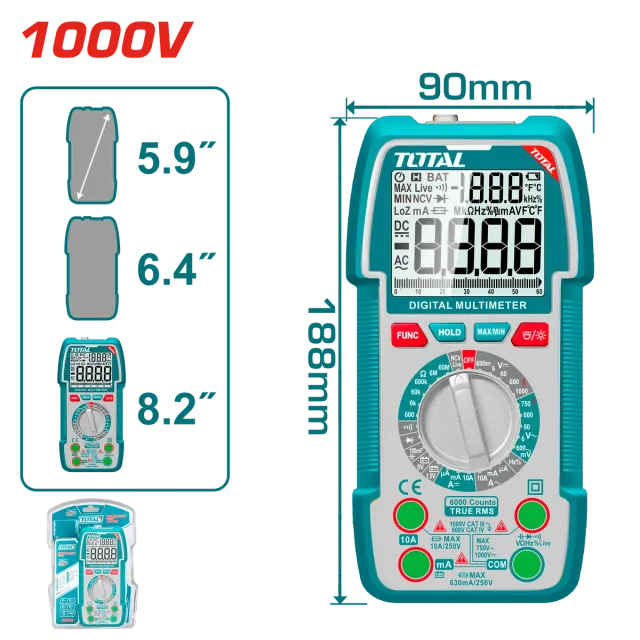 Multimetër dixhital TOTAL TMT5310002