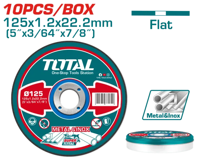 СЕТ 10/1 БРУСЕН КАМЕН 125×1.2mm МЕТАЛ И ИНОКС TOTAL TAC2211255