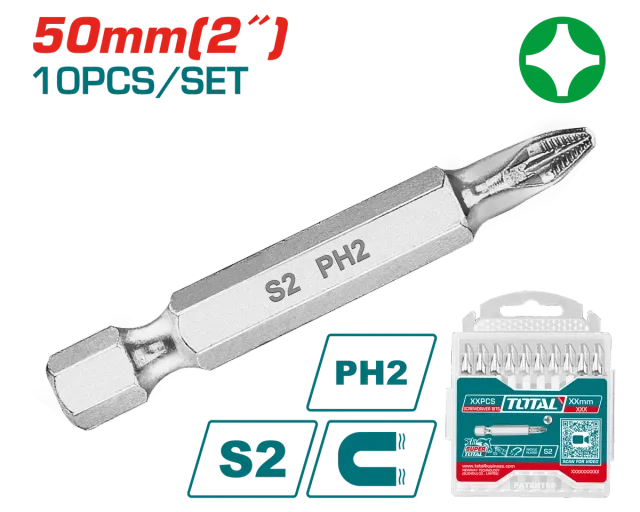БИТ СЕТ 10/1 PH2x50mm TOTAL TAC16PH223