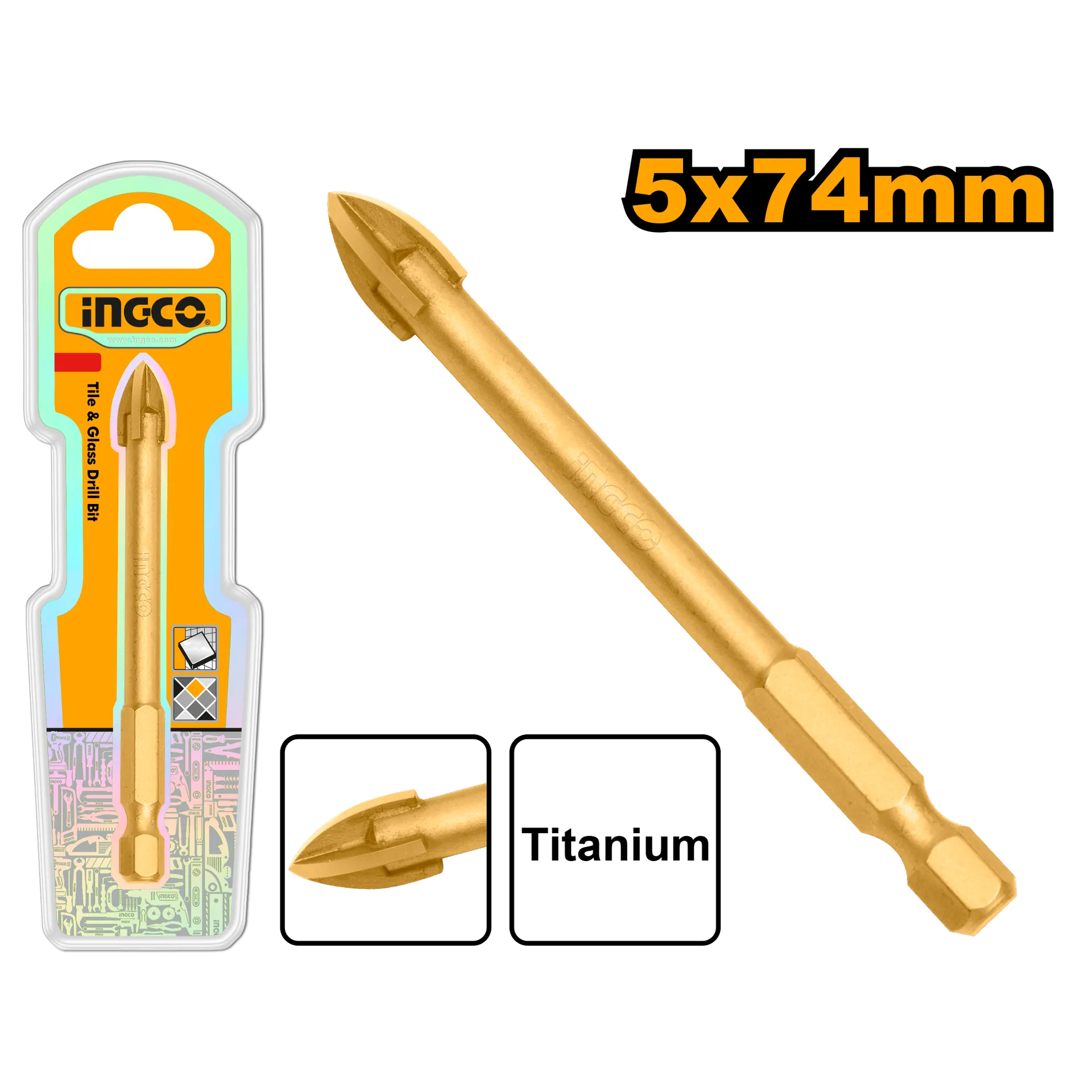 Pus për pllaka+xham 5X74mm titani INGCO DBG1130501