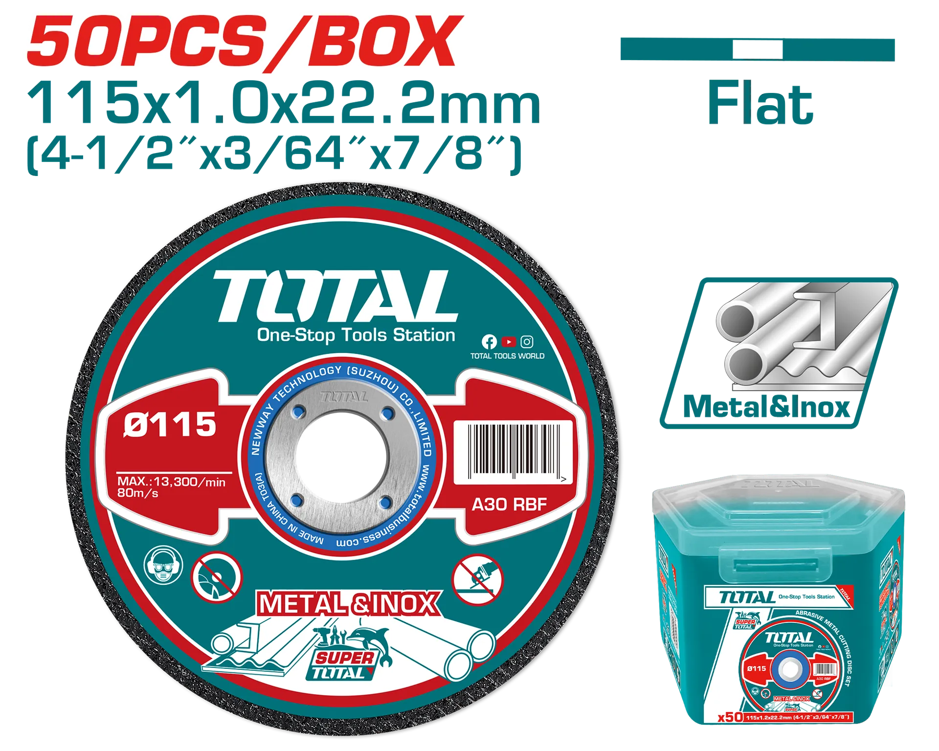TOTAL gur për bluarje 115x1mm 1/50pcs set TAC20111550