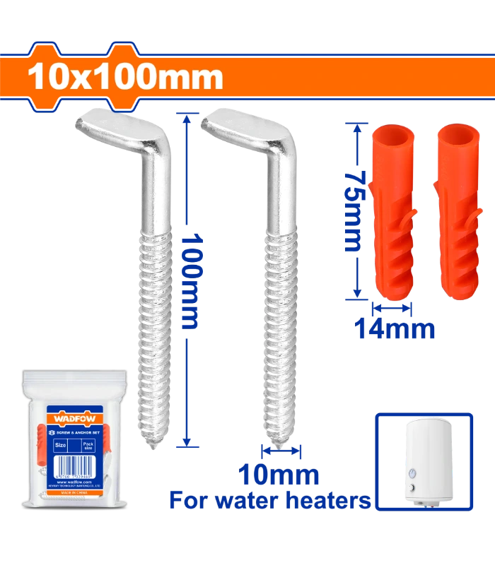 Tapë dhe dolli për bojler set 10x100mm WADFOW WXTW933