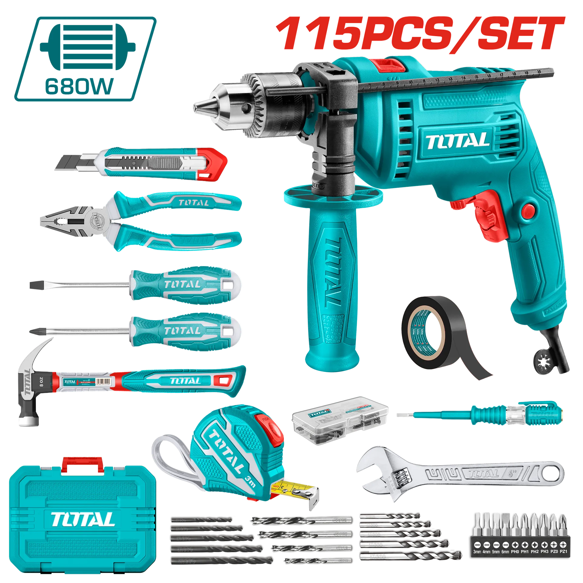 Set mjete dore me 115 PCS + pus 680W TOTAL THKTHP1152