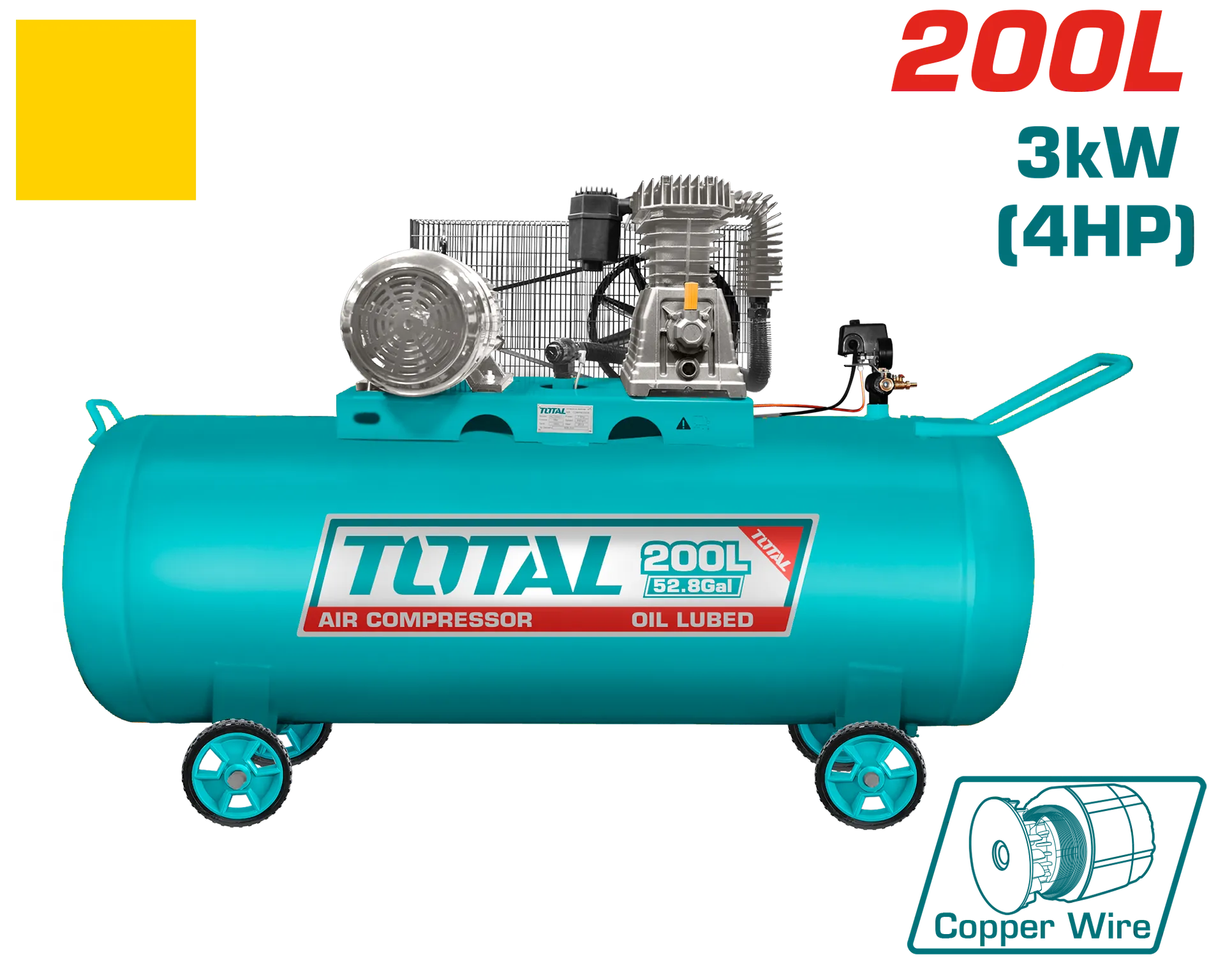 Kompresor me vëlim 200L 3.0KW TOTAL TC1402002