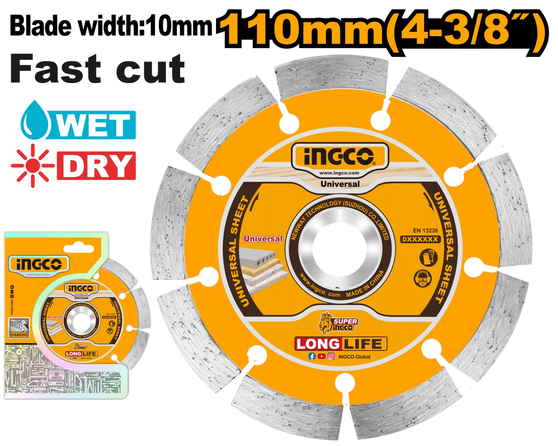 Дијамант INGCO 115 бетон DMD011102
