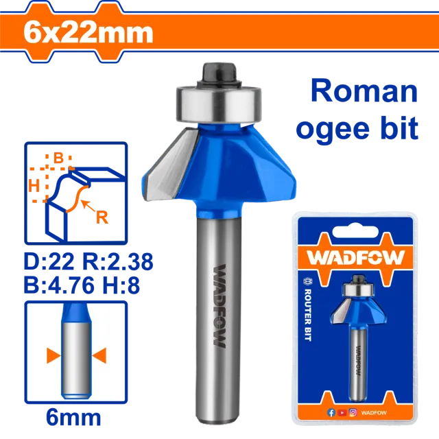 Freza për frezë për profil 6mm WADFOW WRG5402
