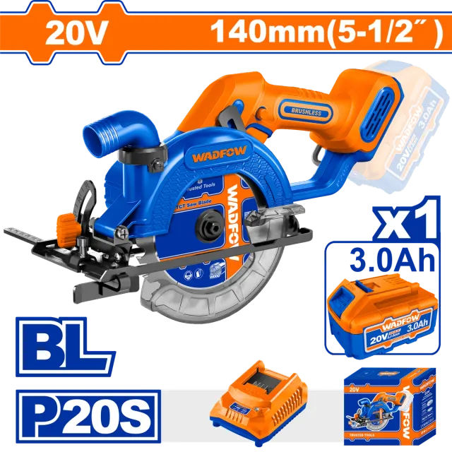 БАТЕРИСКИ РАЧЕН ЦИРКУЛАР 20V 1×3.0Ah WADFOW WLWP5631