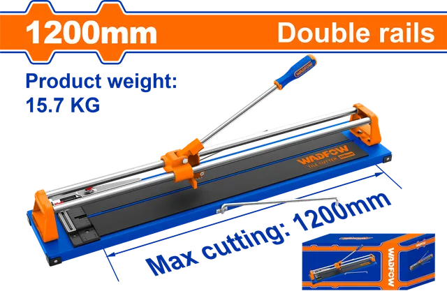 МАШИНКА ЗА СЕЧЕЊЕ ПЛОЧКИ 1200mm СО ДВОЈНИ ШИНИ WADFOW WTR8512