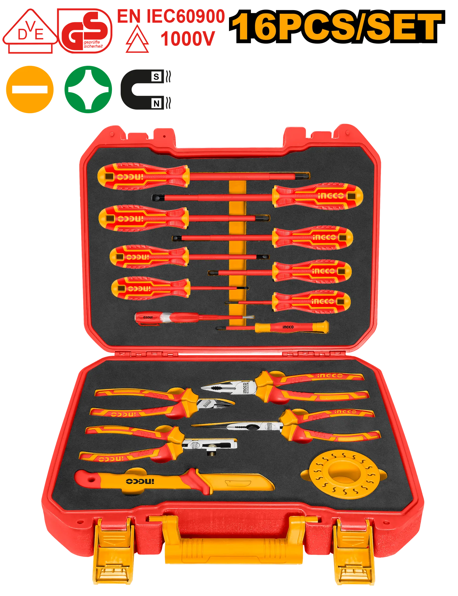 Seti i pincave elektriciste INGCO 16/1 HKITH1601